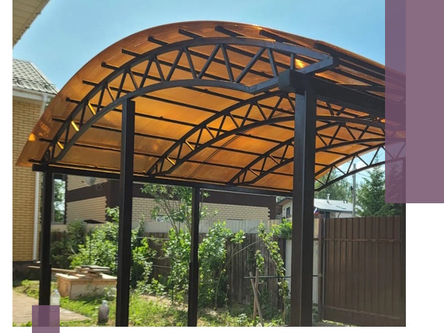 Изготовление навесов под ключ в Кинели из качественных материалов