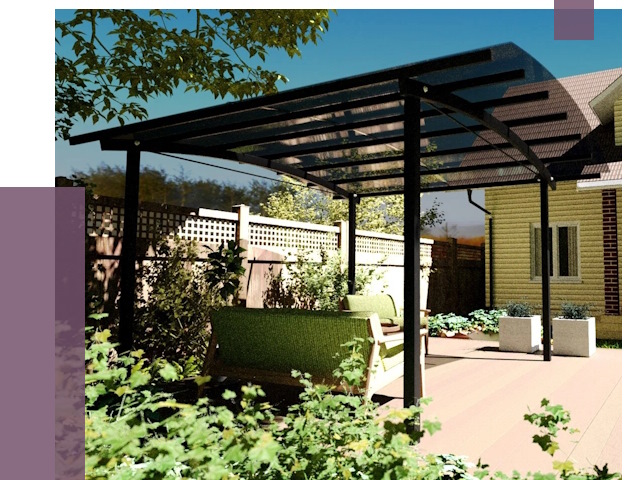 Навесы для террасы в Кинели от 12990 руб. под ключ | ПРОЛЁТ-Кнл