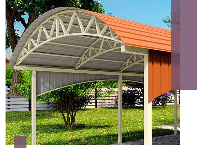 Навесы из профнастила под ключ в Кинели — установка и монтаж