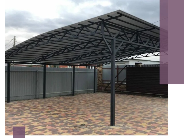 Металлические навесы под ключ в Кинели — изготовление и монтаж