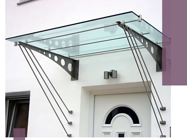 Козырьки над входом под ключ в Кинели — изготовление и монтаж