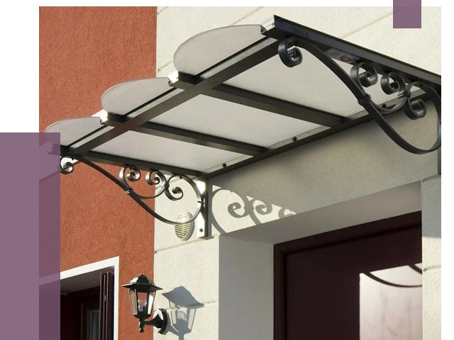 Односкатные козырьки в Кинели от 8354 руб.  | ПРОЛЁТ-Кнл