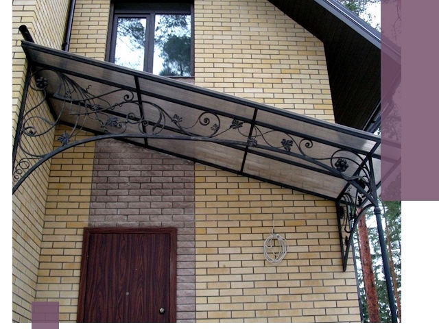 Односкатные козырьки из металла под ключ в Кинели