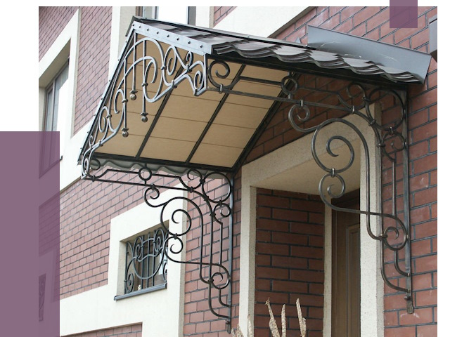 Двускатные козырьки в Кинели под ключ от 12735 руб.