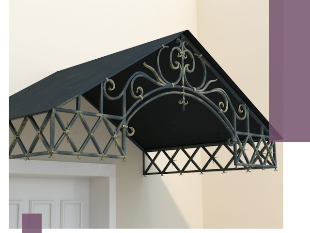 Двускатные металлические козырьки под ключ в Кинели