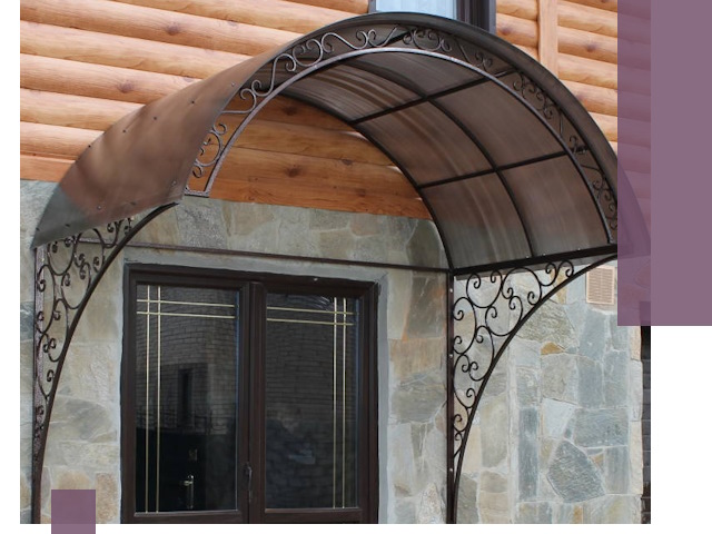 Арочные козырьки под ключ в Кинели: изготовление и монтаж